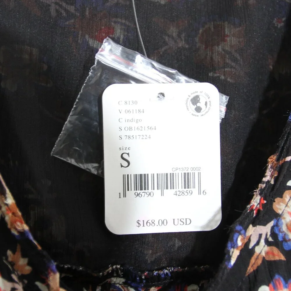 NWT Free People Samara Floral Tapered Jumpsuit Button Front Sleeveless Sz Small